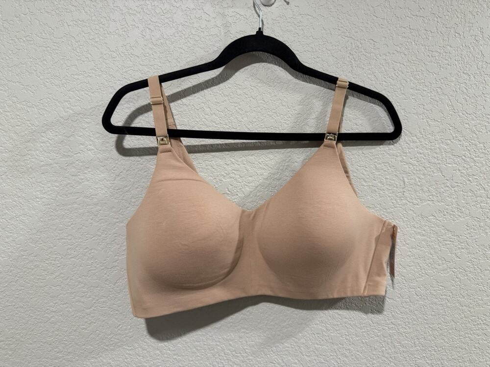 Thirdlove Organic Cloud Cotton Wireless Nursing Bra XL Taupe NWT